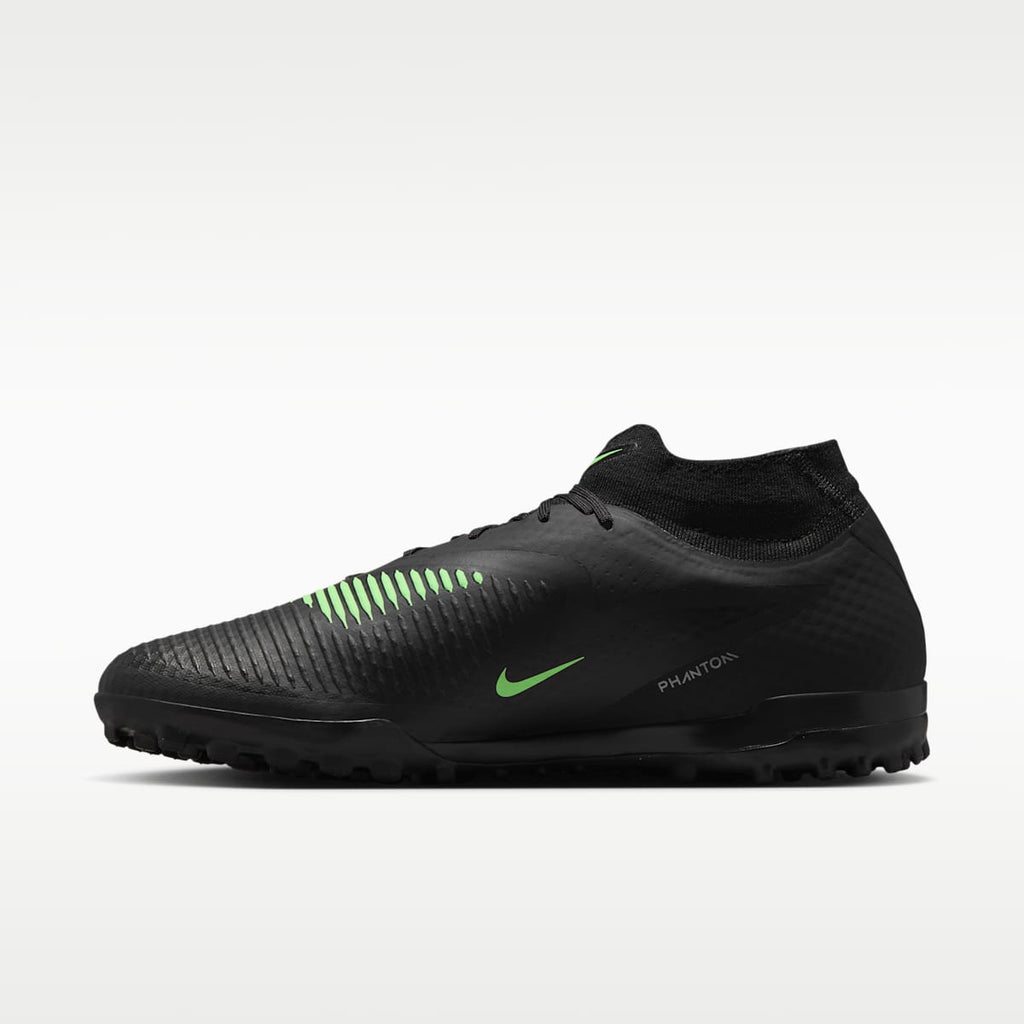 Nike Phantom 6 High Academy Turf Soccer Shoes - Black/Black/Illusion Green - Image 1