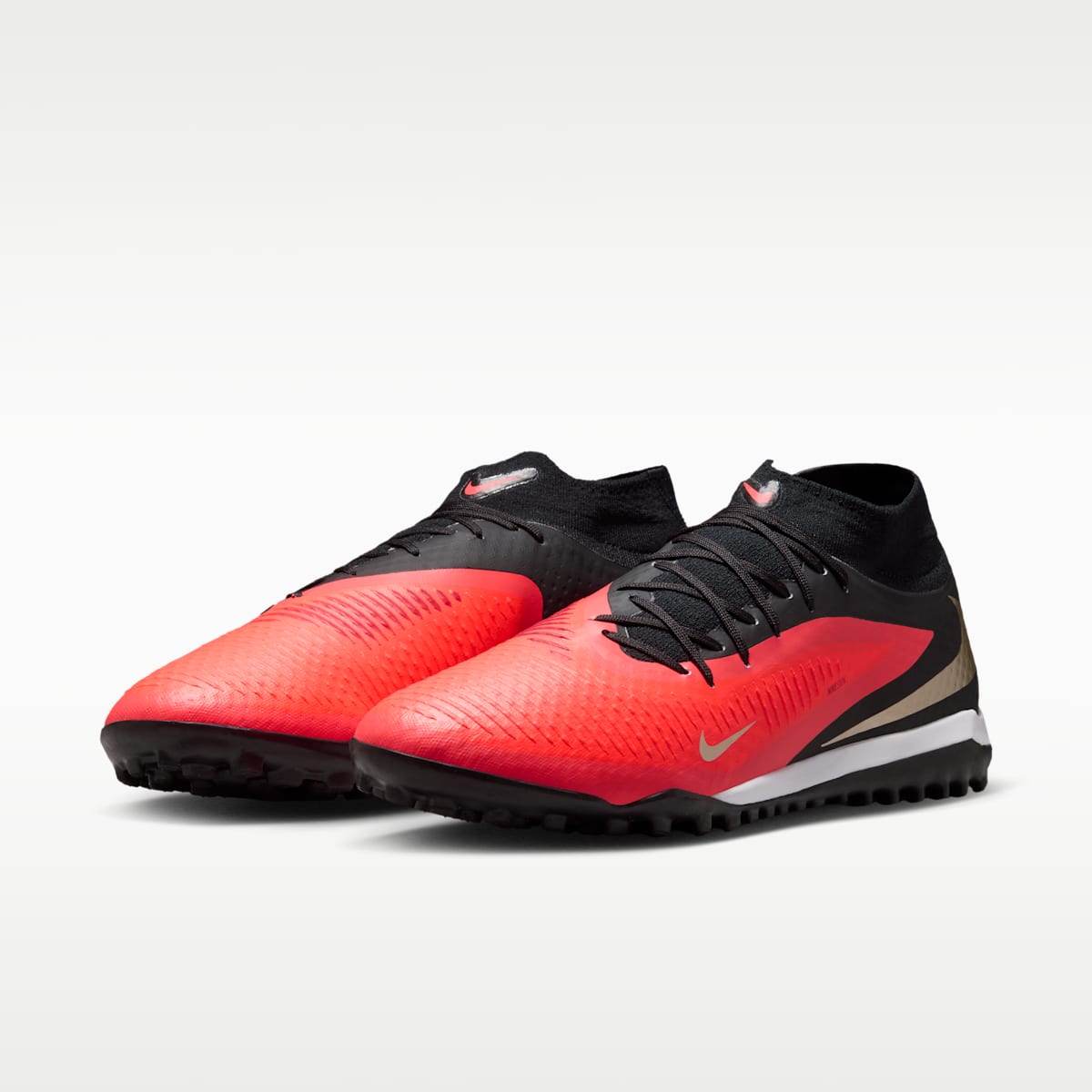 Nike Phantom 6 High Academy Turf Soccer Shoes - Bright Crimson/Black/Blur - Image 5
