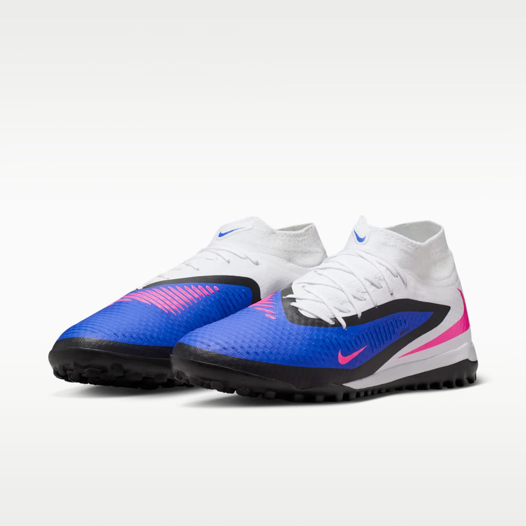 Nike Phantom 6 High Academy Turf Soccer Shoes - Racer Blue/White/Pink Blast - Image 5