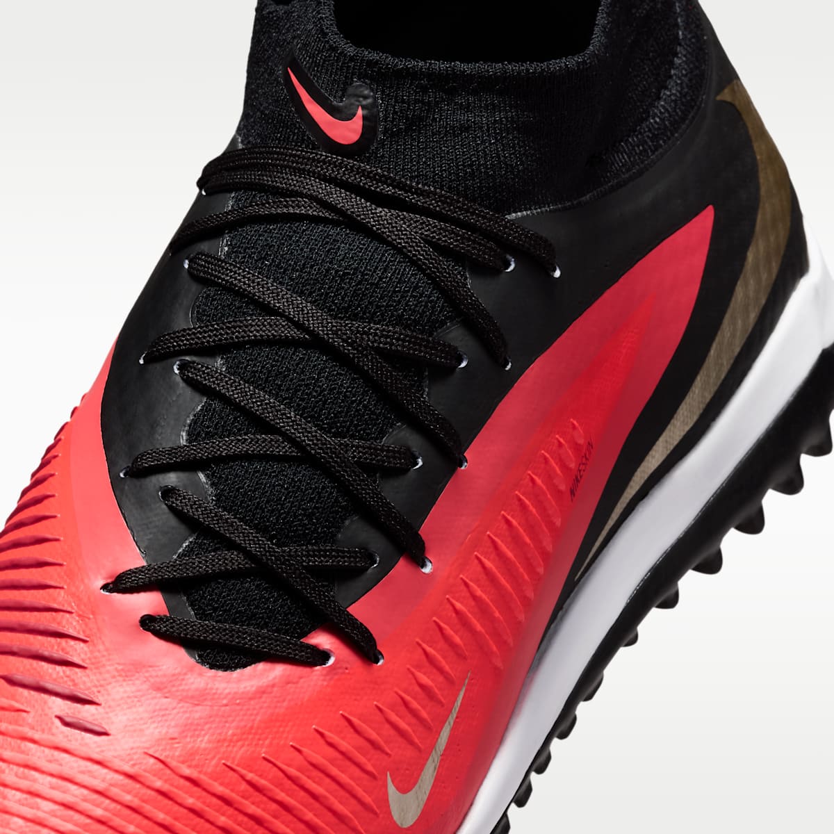 Nike Phantom 6 High Academy Turf Soccer Shoes - Bright Crimson/Black/Blur - Image 7