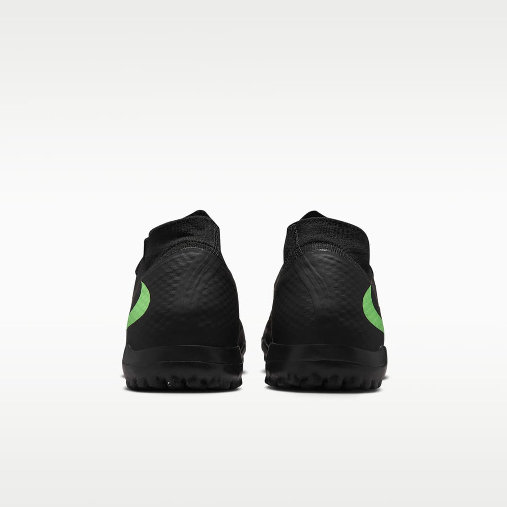 Nike Phantom 6 High Academy Turf Soccer Shoes - Black/Black/Illusion Green - Image 6