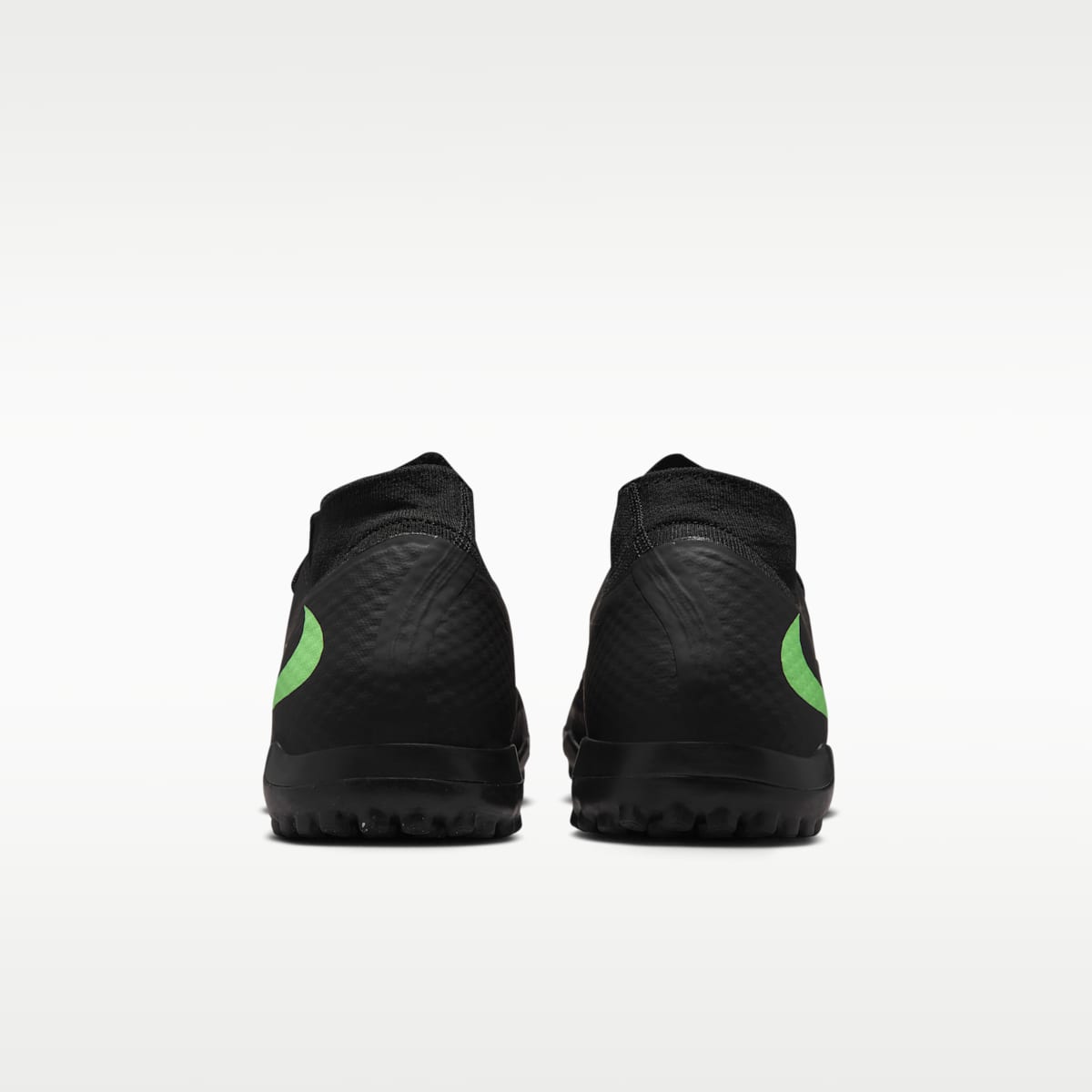 Nike Phantom 6 High Academy Turf Soccer Shoes - Black/Black/Illusion Green - Image 6
