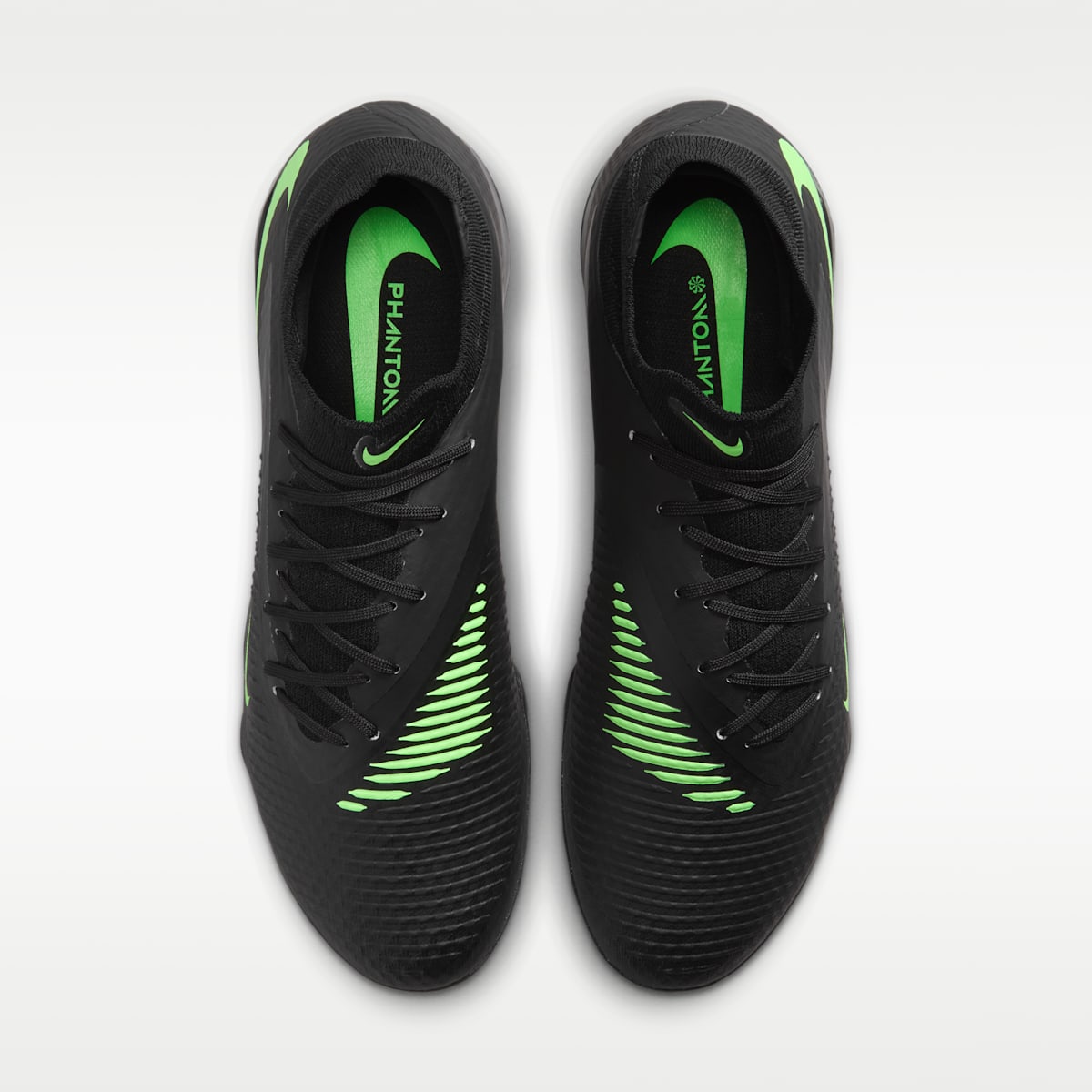 Nike Phantom 6 High Academy Turf Soccer Shoes - Black/Black/Illusion Green - Image 4