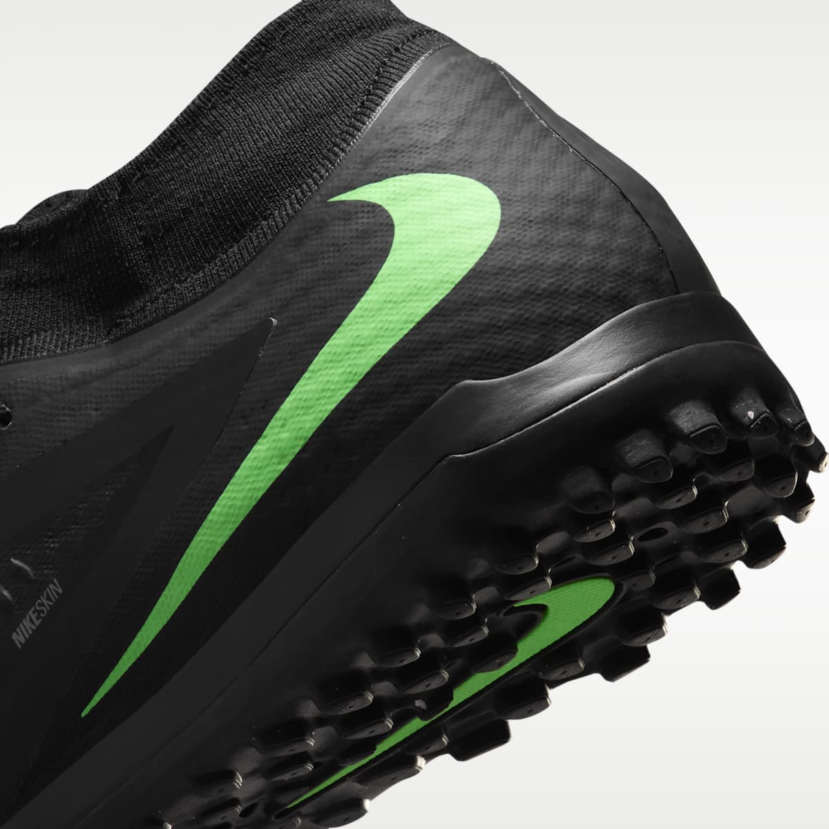 Nike Phantom 6 High Academy Turf Soccer Shoes - Black/Black/Illusion Green - Image 8
