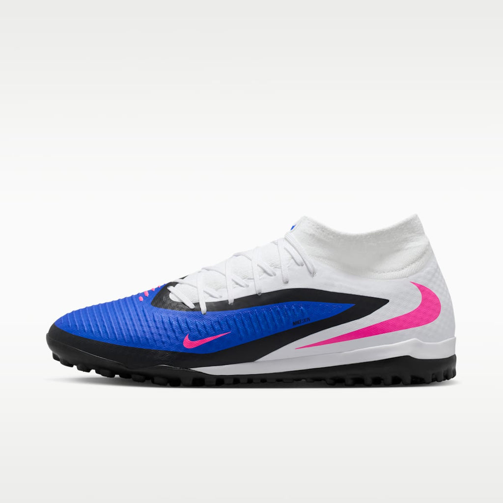 Nike Phantom 6 High Academy Turf Soccer Shoes - Racer Blue/White/Pink Blast - Image 1