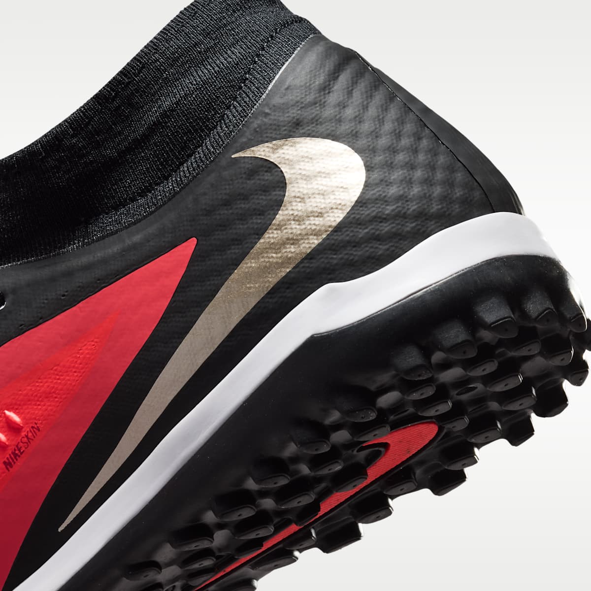 Nike Phantom 6 High Academy Turf Soccer Shoes - Bright Crimson/Black/Blur - Image 8