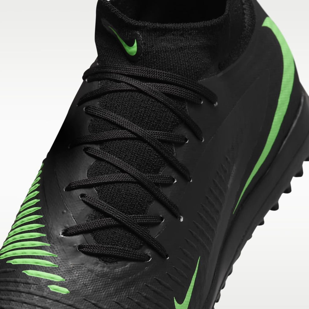 Nike Phantom 6 High Academy Turf Soccer Shoes - Black/Black/Illusion Green - Image 7