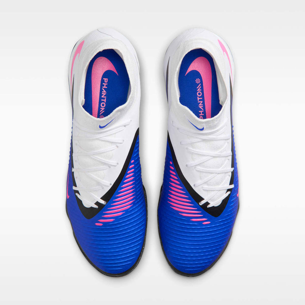 Nike Phantom 6 High Academy Turf Soccer Shoes - Racer Blue/White/Pink Blast - Image 4