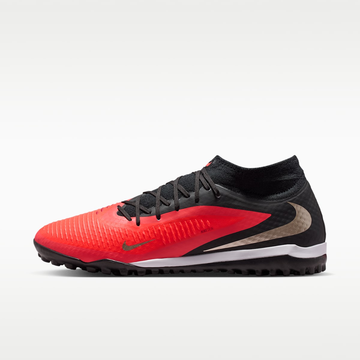 Women's Nike Phantom 6 High Academy Turf Soccer Shoes - Bright Crimson/Black/Blur