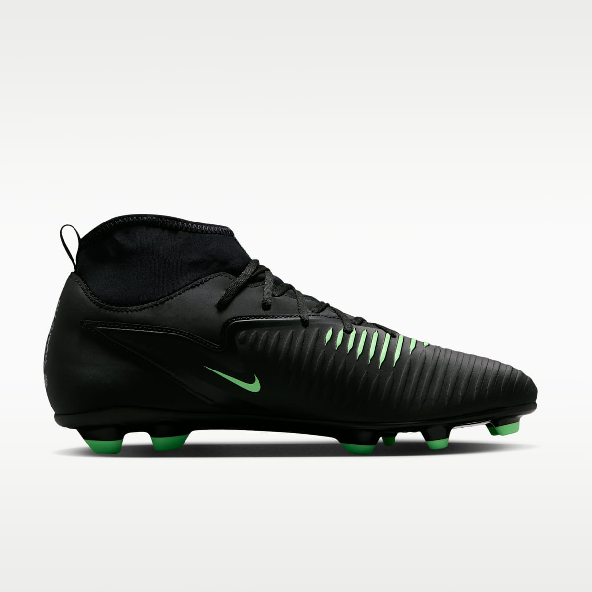 Nike Phantom 6 High Club Multi-Ground Soccer Cleats - Black/Black/Illusion Green - Image 3