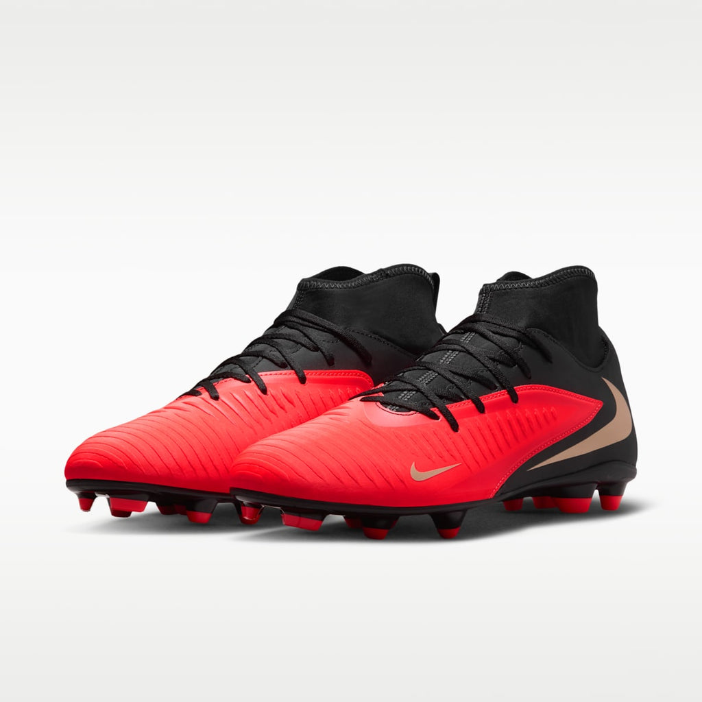Nike Phantom 6 High Club Multi-Ground Soccer Cleats - Bright Crimson/Black/Blur - Image 5