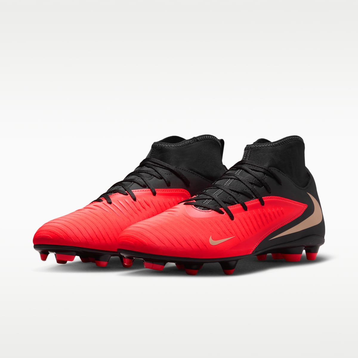 Nike Phantom 6 High Club Multi-Ground Soccer Cleats - Bright Crimson/Black/Blur - Image 5