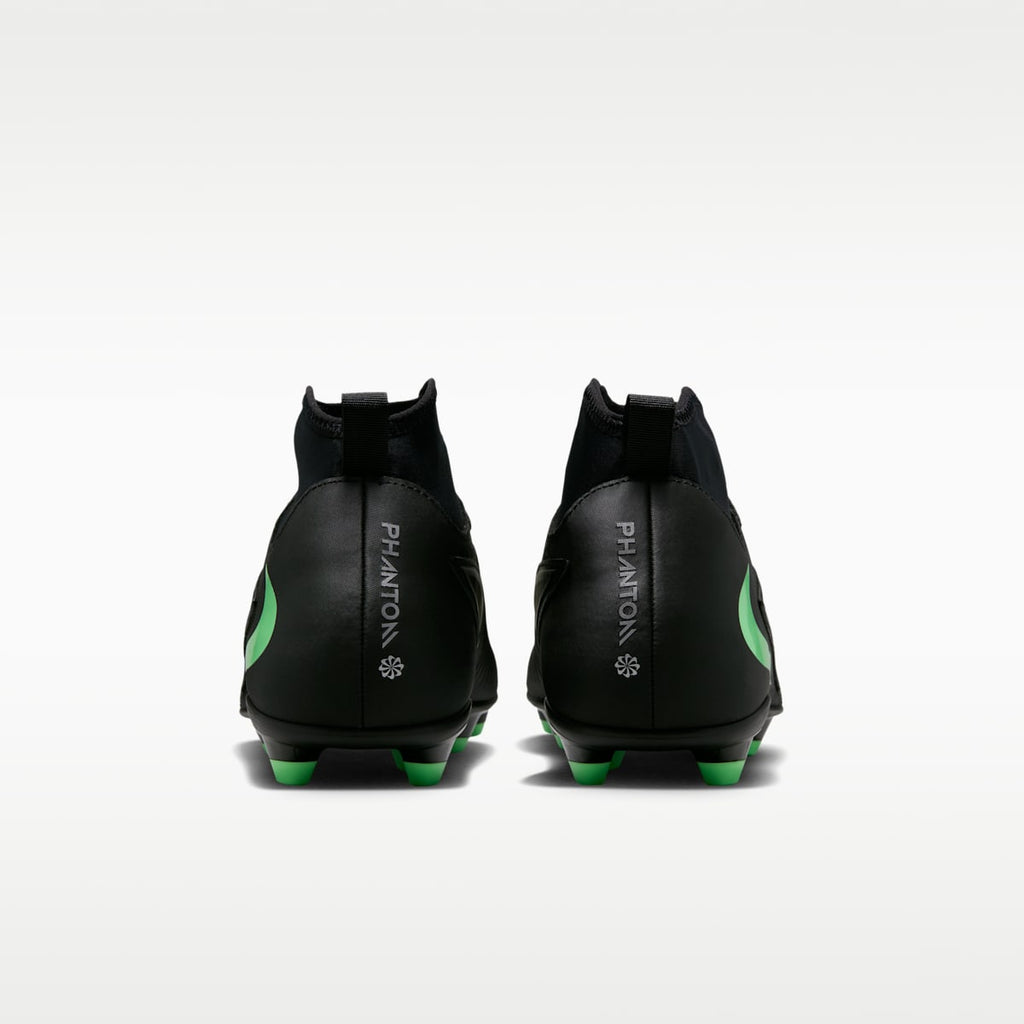 Nike Phantom 6 High Club Multi-Ground Soccer Cleats - Black/Black/Illusion Green - Image 6