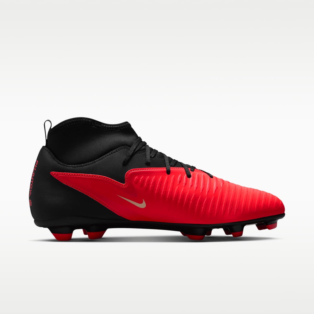 Nike Phantom 6 High Club Multi-Ground Soccer Cleats - Bright Crimson/Black/Blur - Image 3