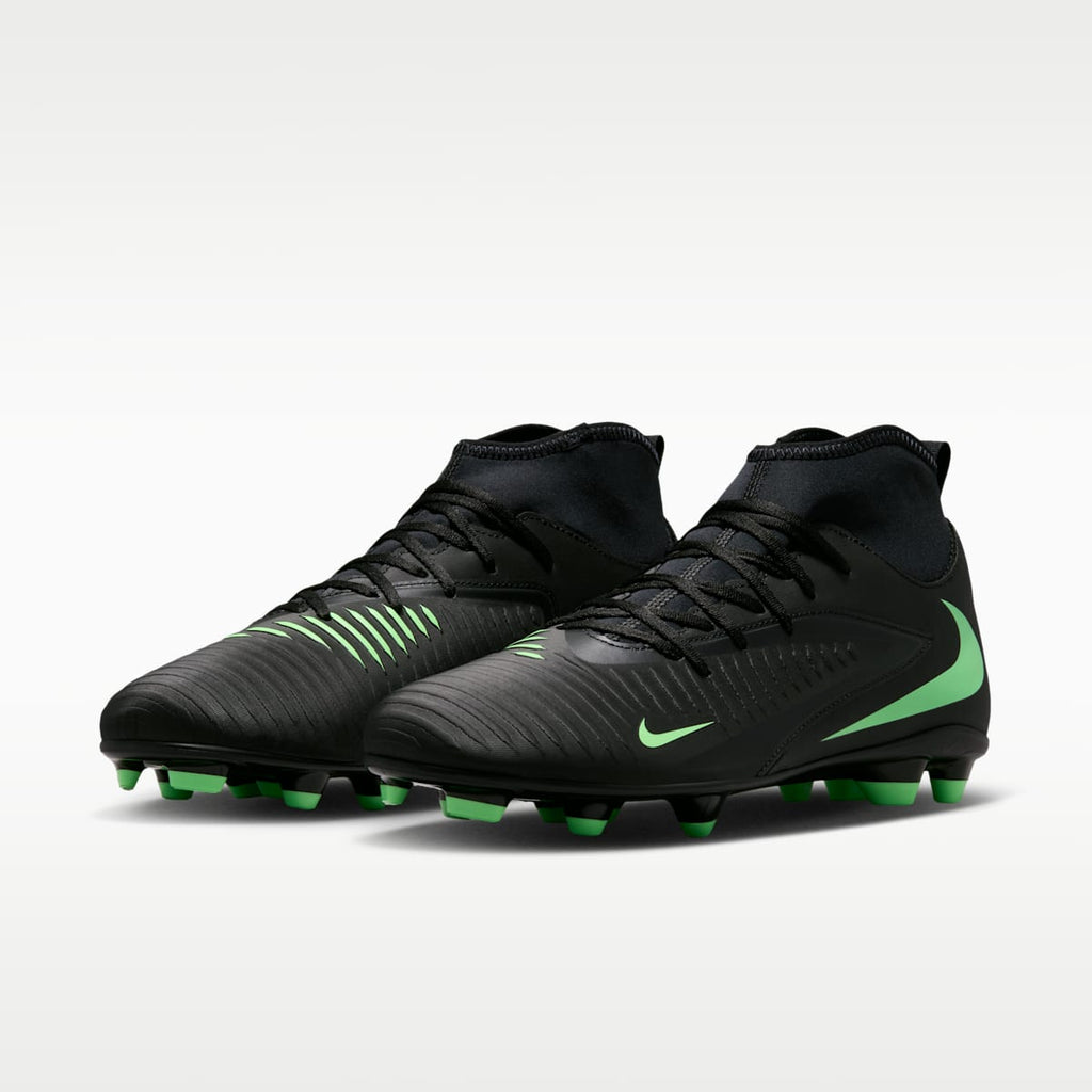 Nike Phantom 6 High Club Multi-Ground Soccer Cleats - Black/Black/Illusion Green - Image 5