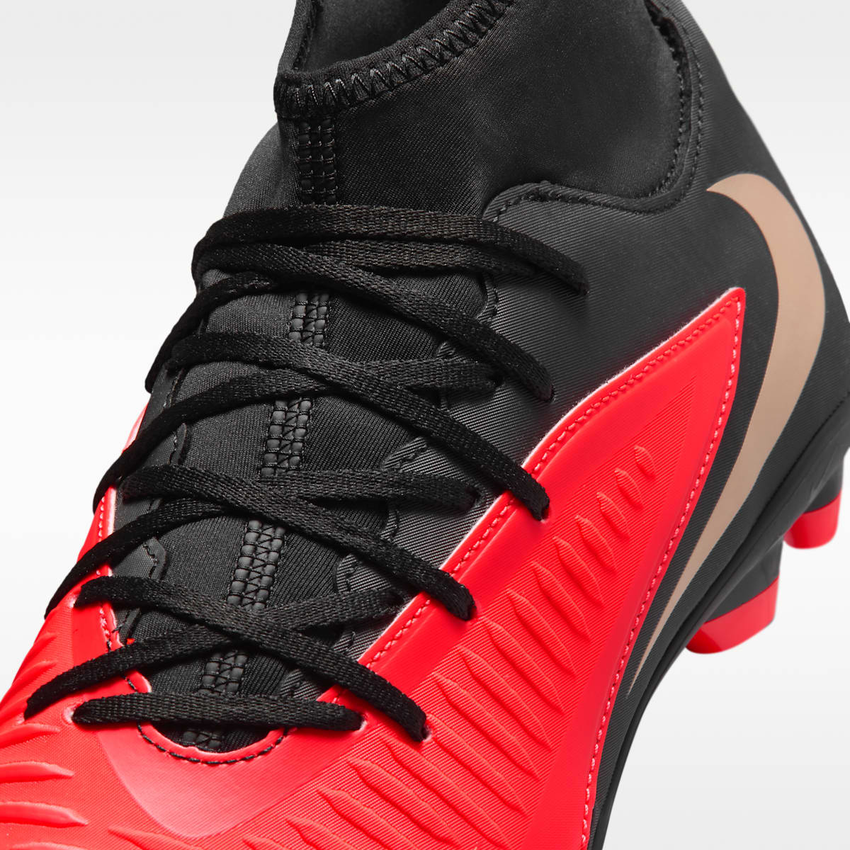 Nike Phantom 6 High Club Multi-Ground Soccer Cleats - Bright Crimson/Black/Blur - Image 8