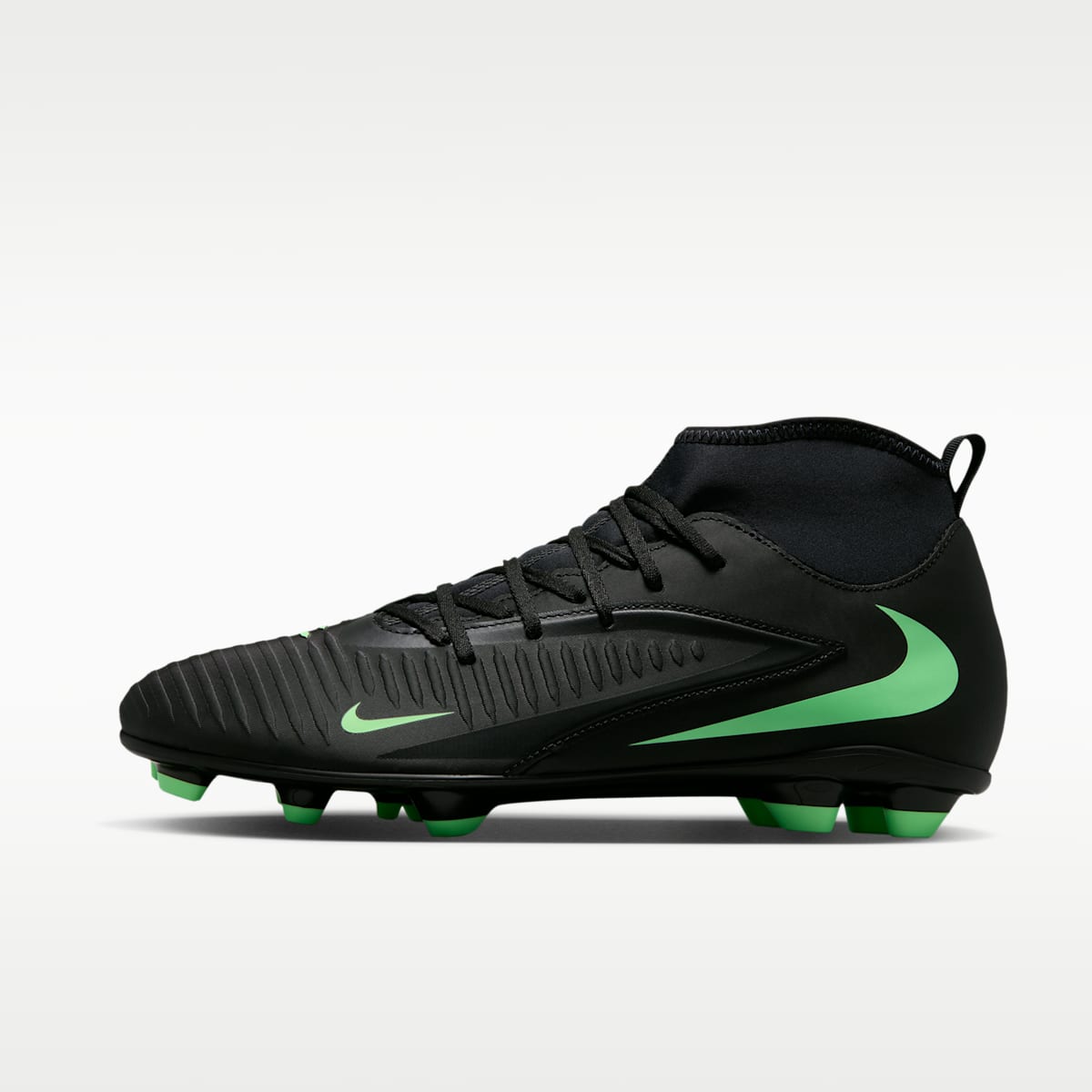 Nike Phantom 6 High Club Multi-Ground Soccer Cleats - Black/Black/Illusion Green - Image 1