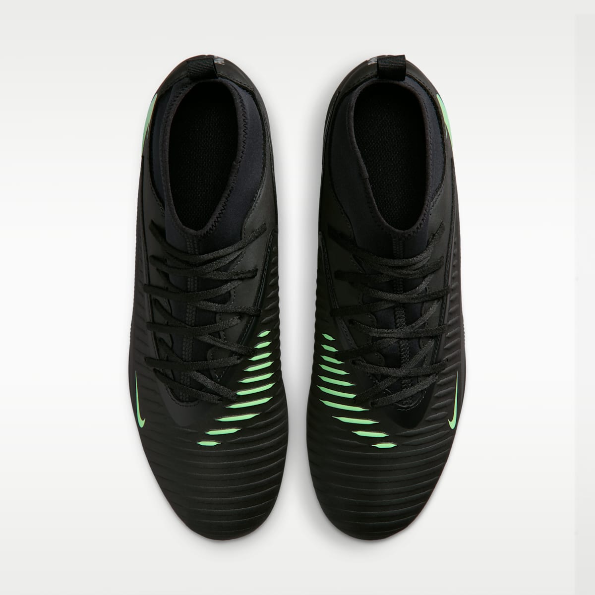 Nike Phantom 6 High Club Multi-Ground Soccer Cleats - Black/Black/Illusion Green - Image 4