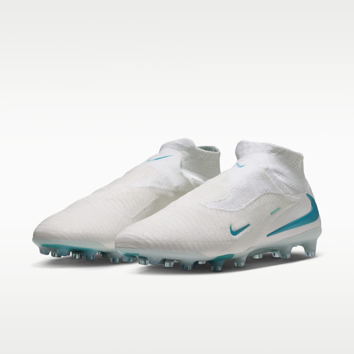 Nike Phantom 6 High Elite Artificial-Grass Soccer Cleats - White/White/Dusty Cactus - Image 5
