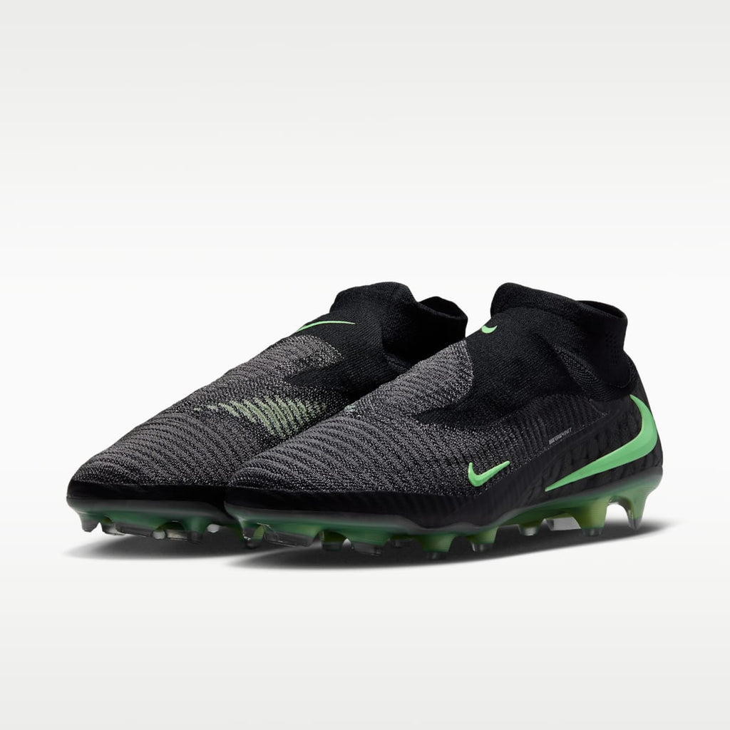 Nike Phantom 6 High Elite Firm-Ground Soccer Cleats - Black/Black/Illusion Green - Image 5