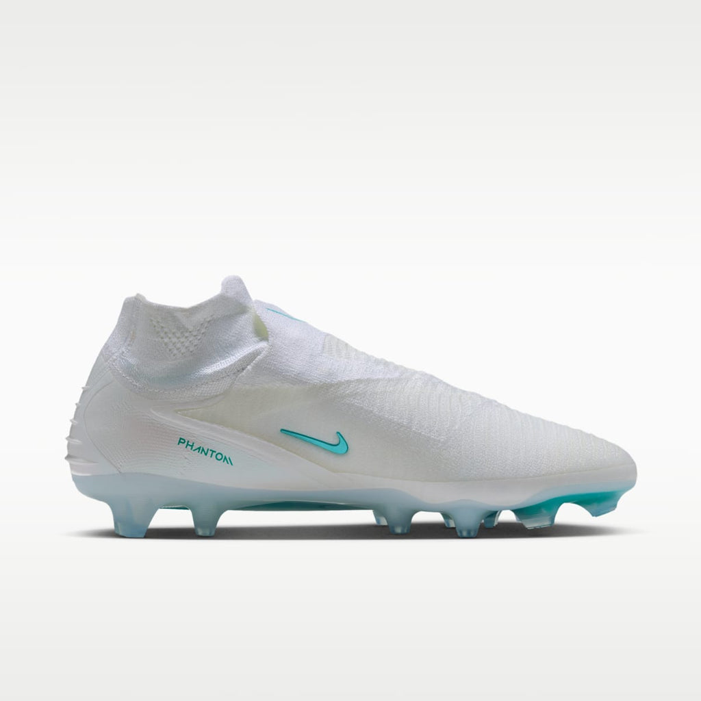 Nike Phantom 6 High Elite Firm-Ground Soccer Cleats - White/White/Dusty Cactus - Image 3