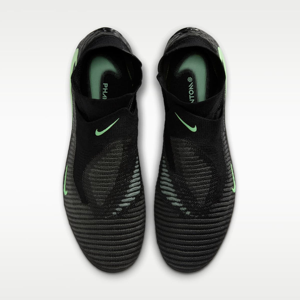 Nike Phantom 6 High Elite Firm-Ground Soccer Cleats - Black/Black/Illusion Green - Image 4
