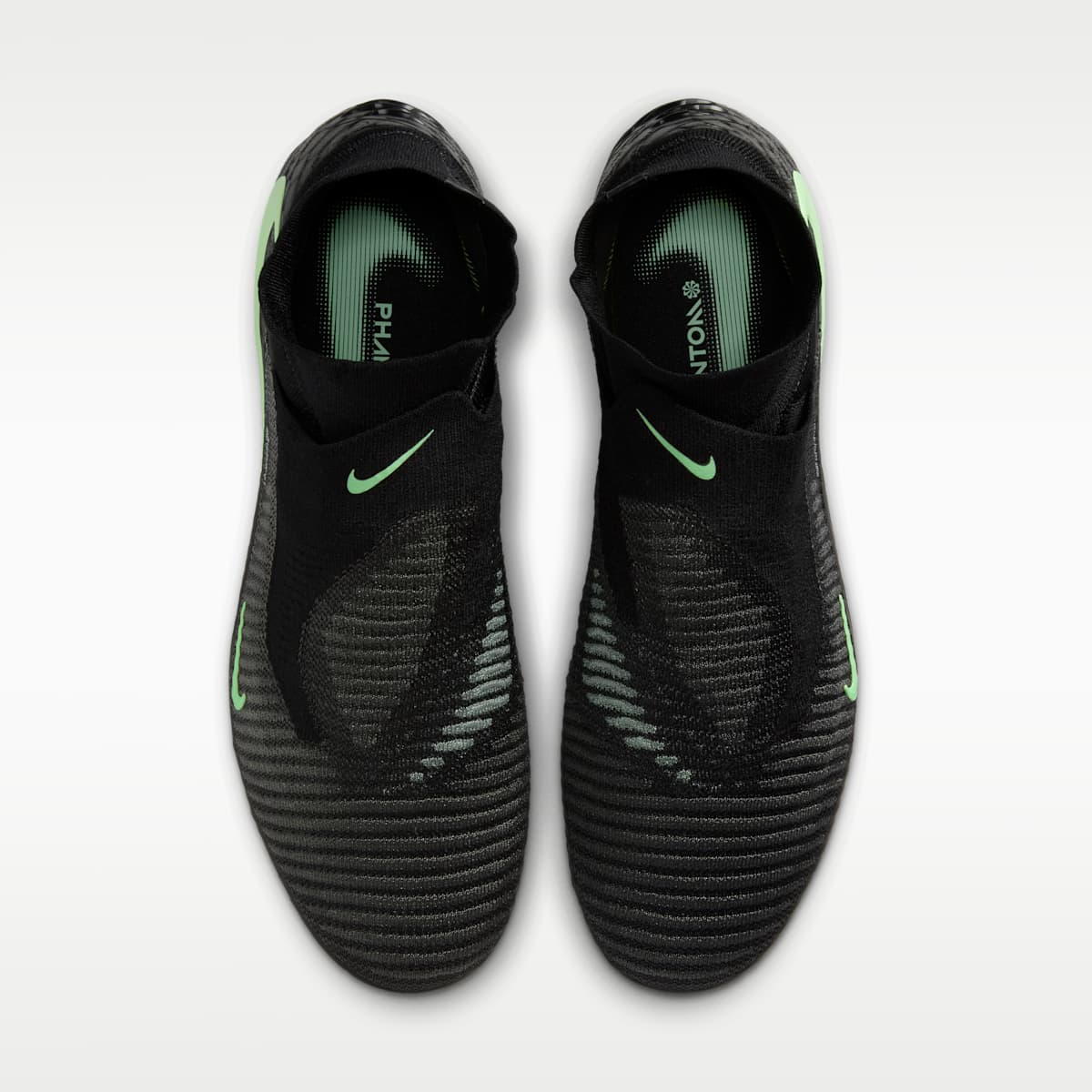 Nike Phantom 6 High Elite Firm-Ground Soccer Cleats - Black/Black/Illusion Green - Image 4