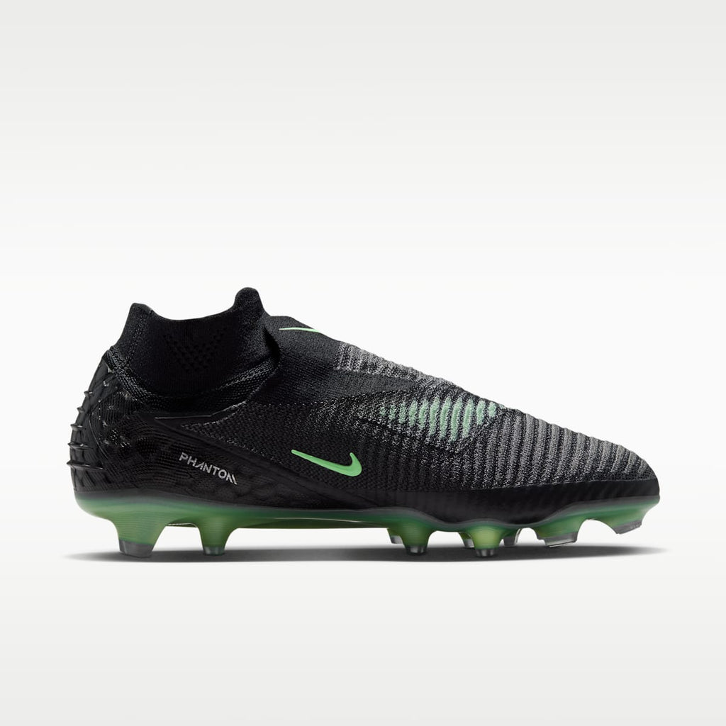 Nike Phantom 6 High Elite Firm-Ground Soccer Cleats - Black/Black/Illusion Green - Image 3