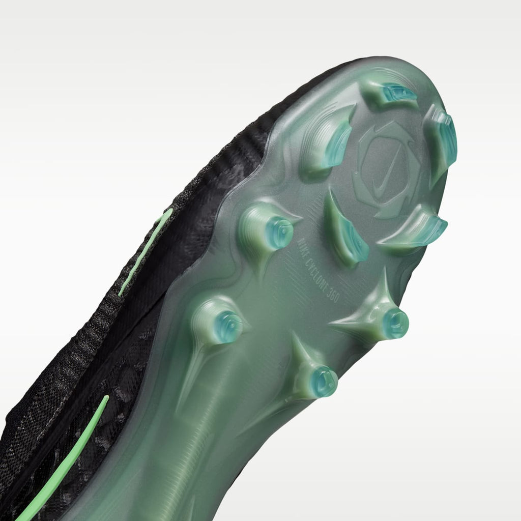 Nike Phantom 6 High Elite Firm-Ground Soccer Cleats - Black/Black/Illusion Green - Image 7