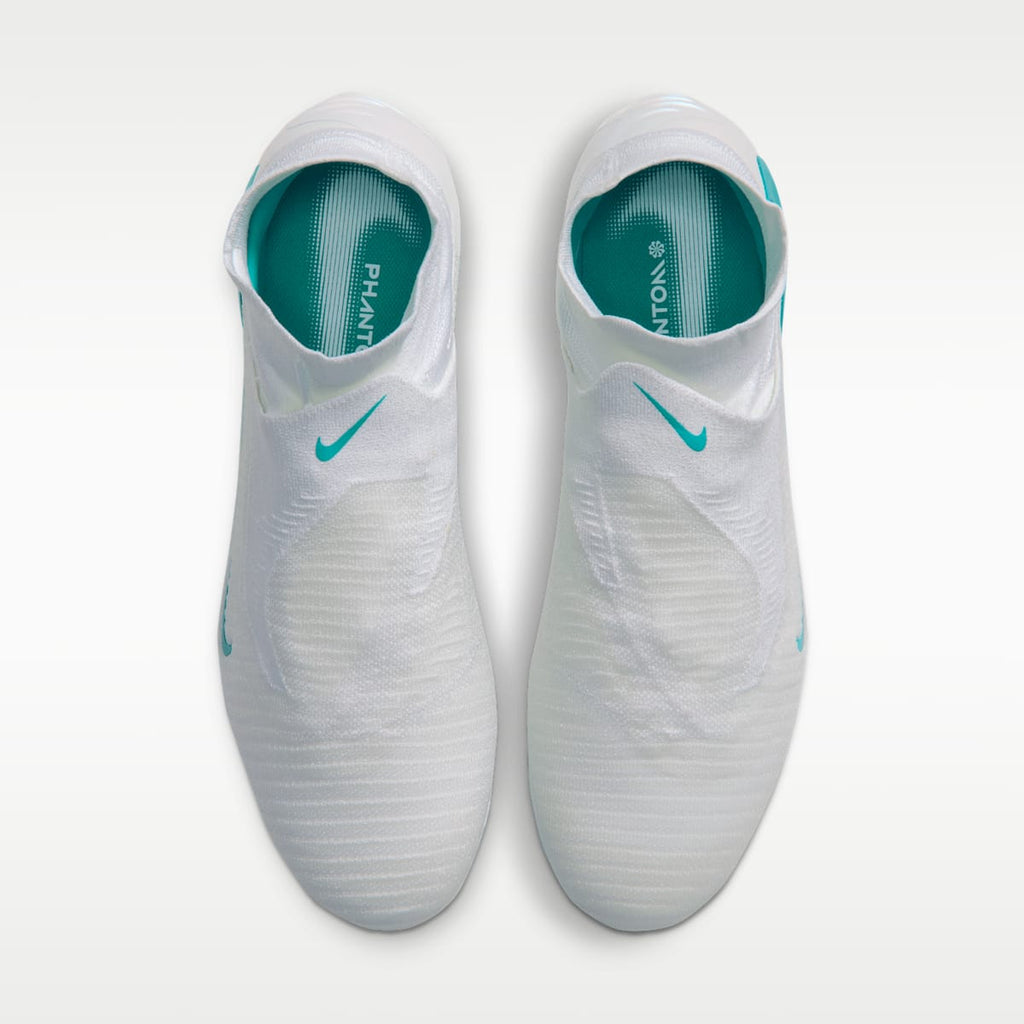 Nike Phantom 6 High Elite Firm-Ground Soccer Cleats - White/White/Dusty Cactus - Image 4