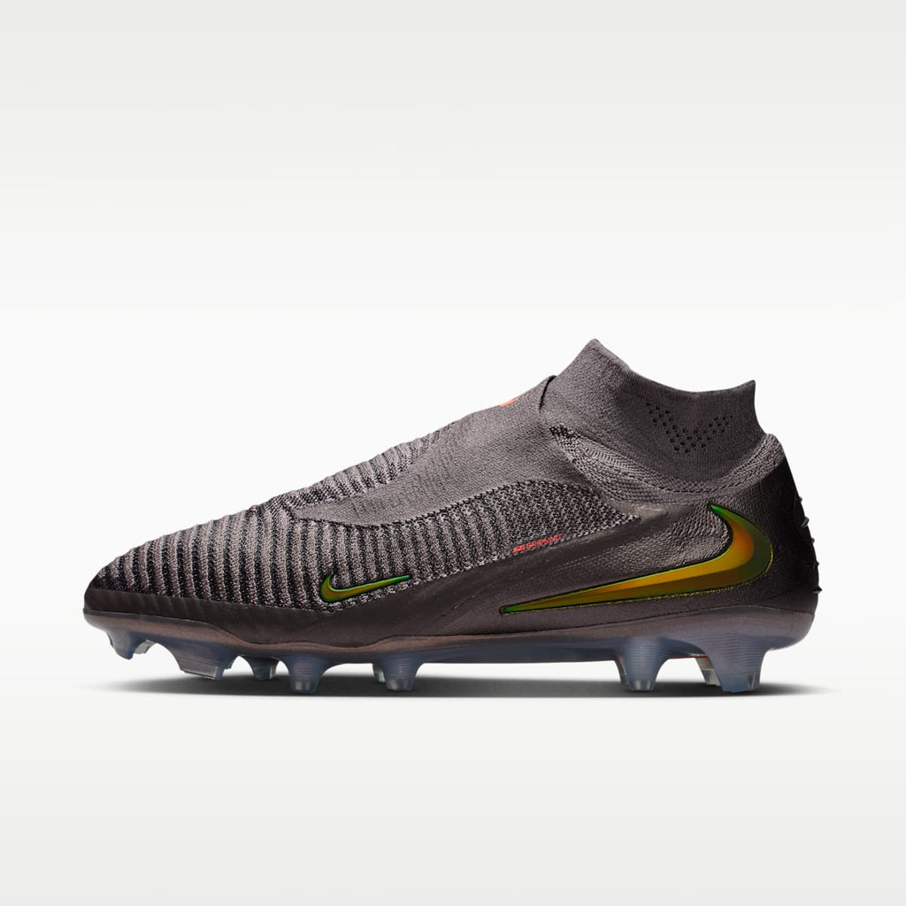 Nike Phantom 6 High Elite LV8 Firm-Ground Soccer Cleats - Medium Ash/Black/Gold Amber - Image 1
