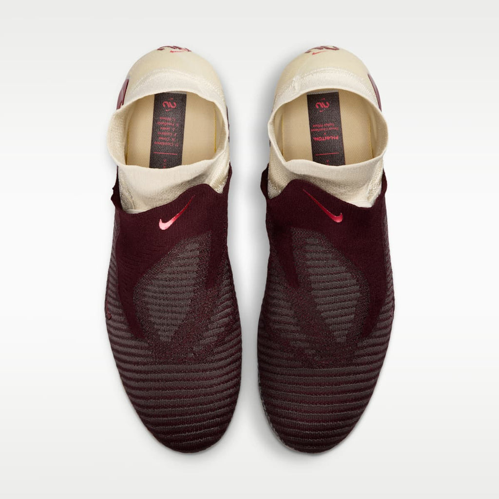 Women's Nike United Phantom 6 High Elite Firm-Ground Soccer Cleats - Burgundy Crush/Fossil/University Red