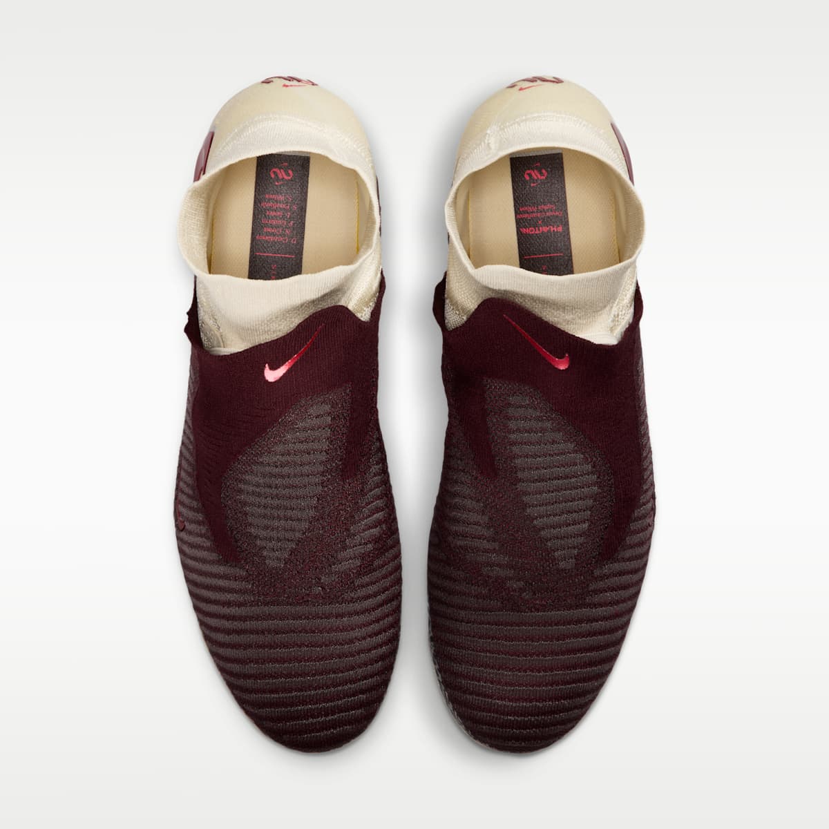 Women's Nike United Phantom 6 High Elite Firm-Ground Soccer Cleats - Burgundy Crush/Fossil/University Red