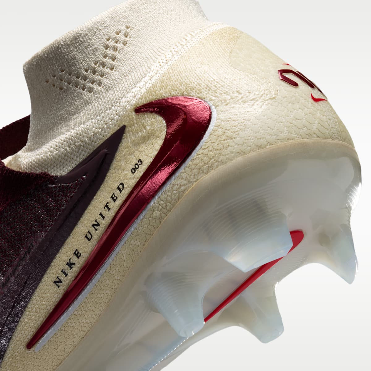 Women's Nike United Phantom 6 High Elite Firm-Ground Soccer Cleats - Burgundy Crush/Fossil/University Red