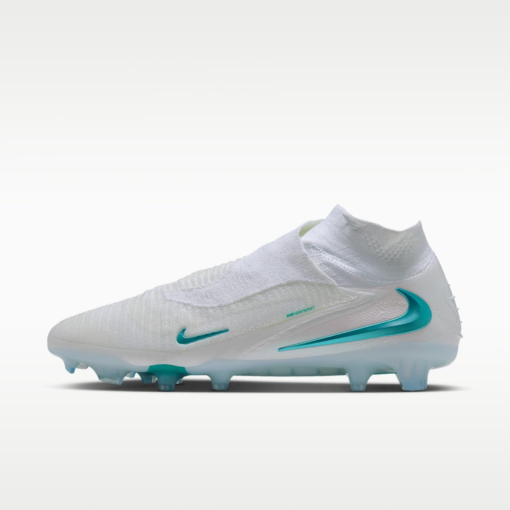 Nike Phantom 6 High Elite Firm-Ground Soccer Cleats - White/White/Dusty Cactus - Image 1