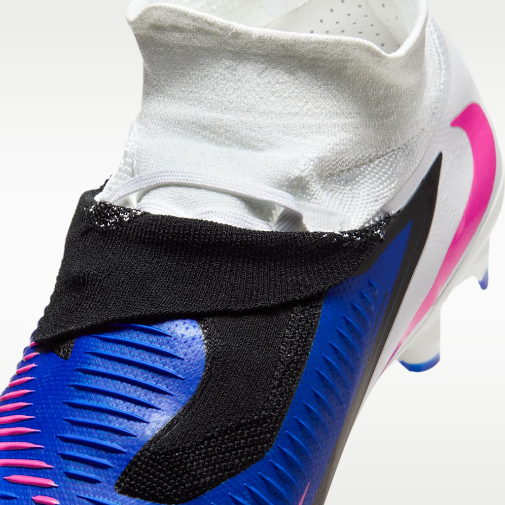 Nike Phantom 6 High Pro Firm-Ground Soccer Cleats - Racer Blue/White/Pink Blast - Image 8