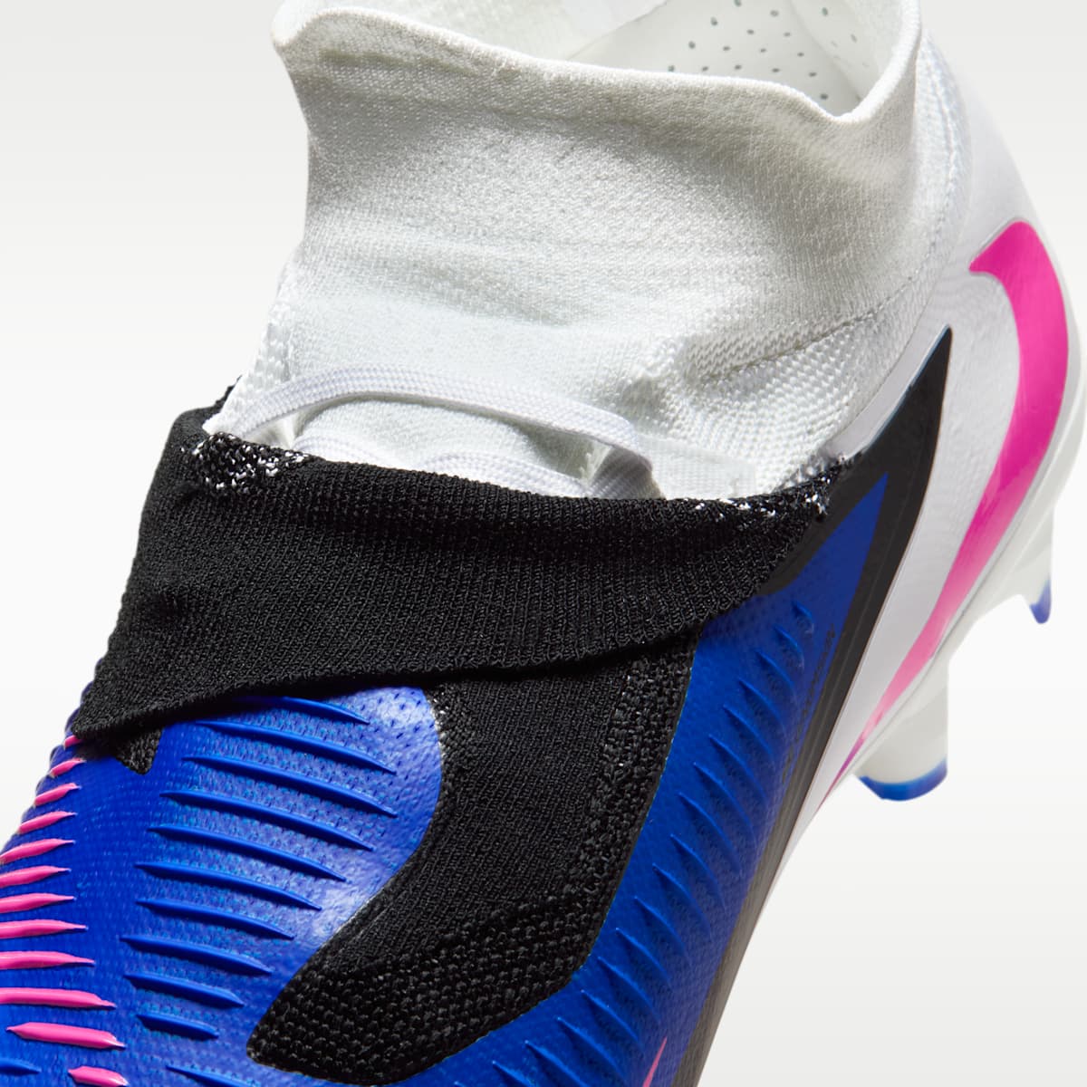 Nike Phantom 6 High Pro Firm-Ground Soccer Cleats - Racer Blue/White/Pink Blast - Image 8