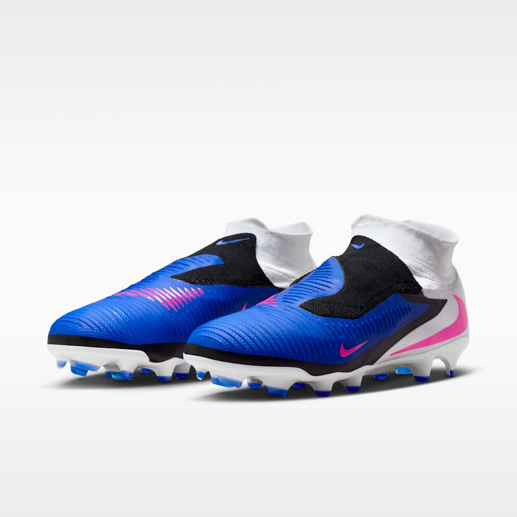Nike Phantom 6 High Pro Firm-Ground Soccer Cleats - Racer Blue/White/Pink Blast - Image 5