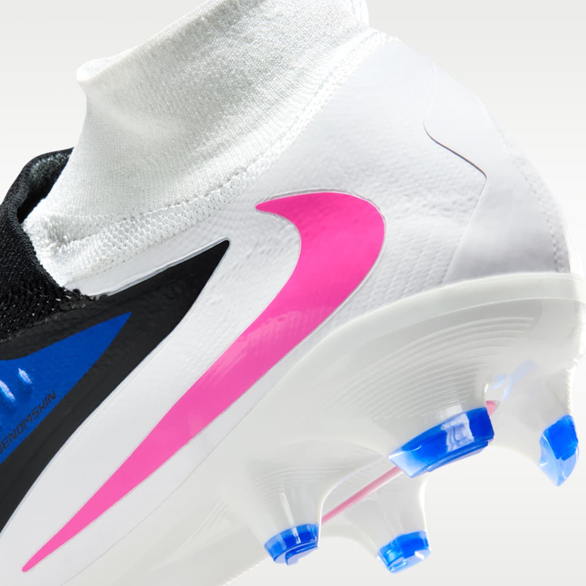 Nike Phantom 6 High Pro Firm-Ground Soccer Cleats - Racer Blue/White/Pink Blast - Image 9