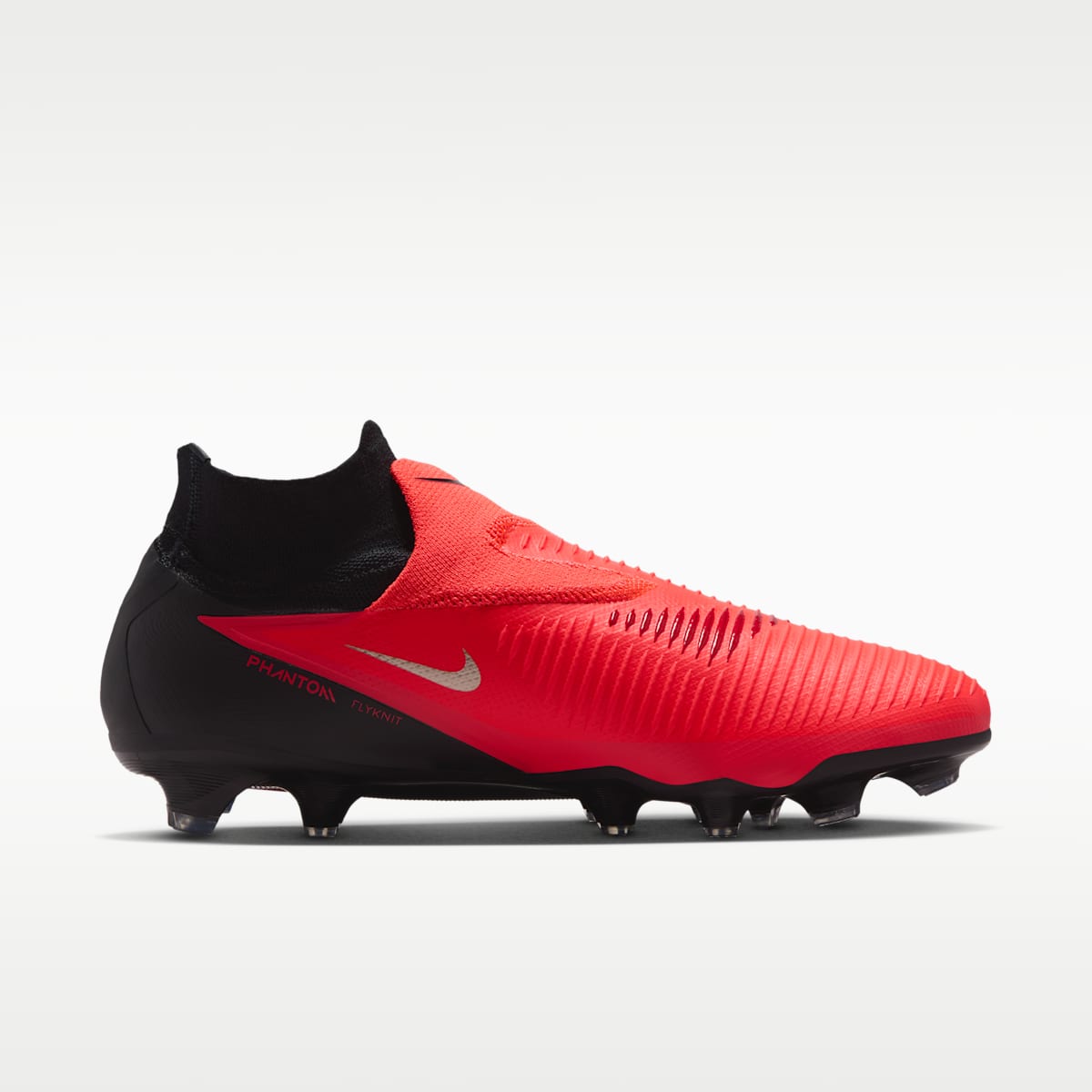 Nike Phantom 6 High Pro Firm-Ground Soccer Cleats - Bright Crimson/Black/Blur - Image 3