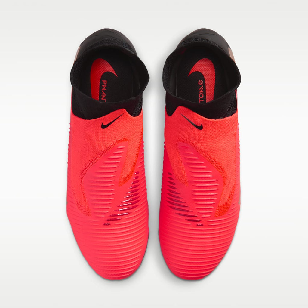 Nike Phantom 6 High Pro Firm-Ground Soccer Cleats - Bright Crimson/Black/Blur - Image 4