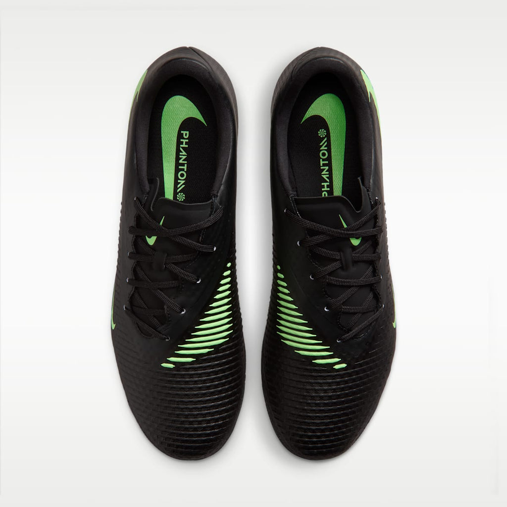 Nike Phantom 6 Low Academy Artificial-Grass Soccer Cleats - Black/Black/Illusion Green - Image 4