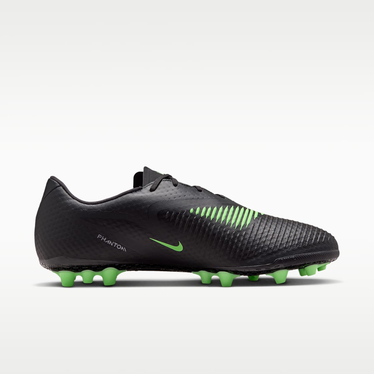Nike Phantom 6 Low Academy Artificial-Grass Soccer Cleats - Black/Black/Illusion Green - Image 3