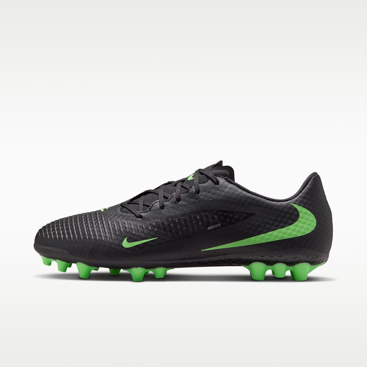 Women's Nike Phantom 6 Low Academy Artificial-Grass Soccer Cleats - Black/Black/Illusion Green