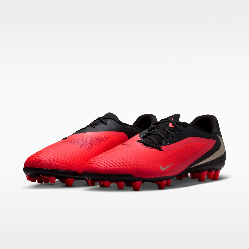 Women's Nike Phantom 6 Low Academy Artificial-Grass Soccer Cleats - Bright Crimson/Black/Blur