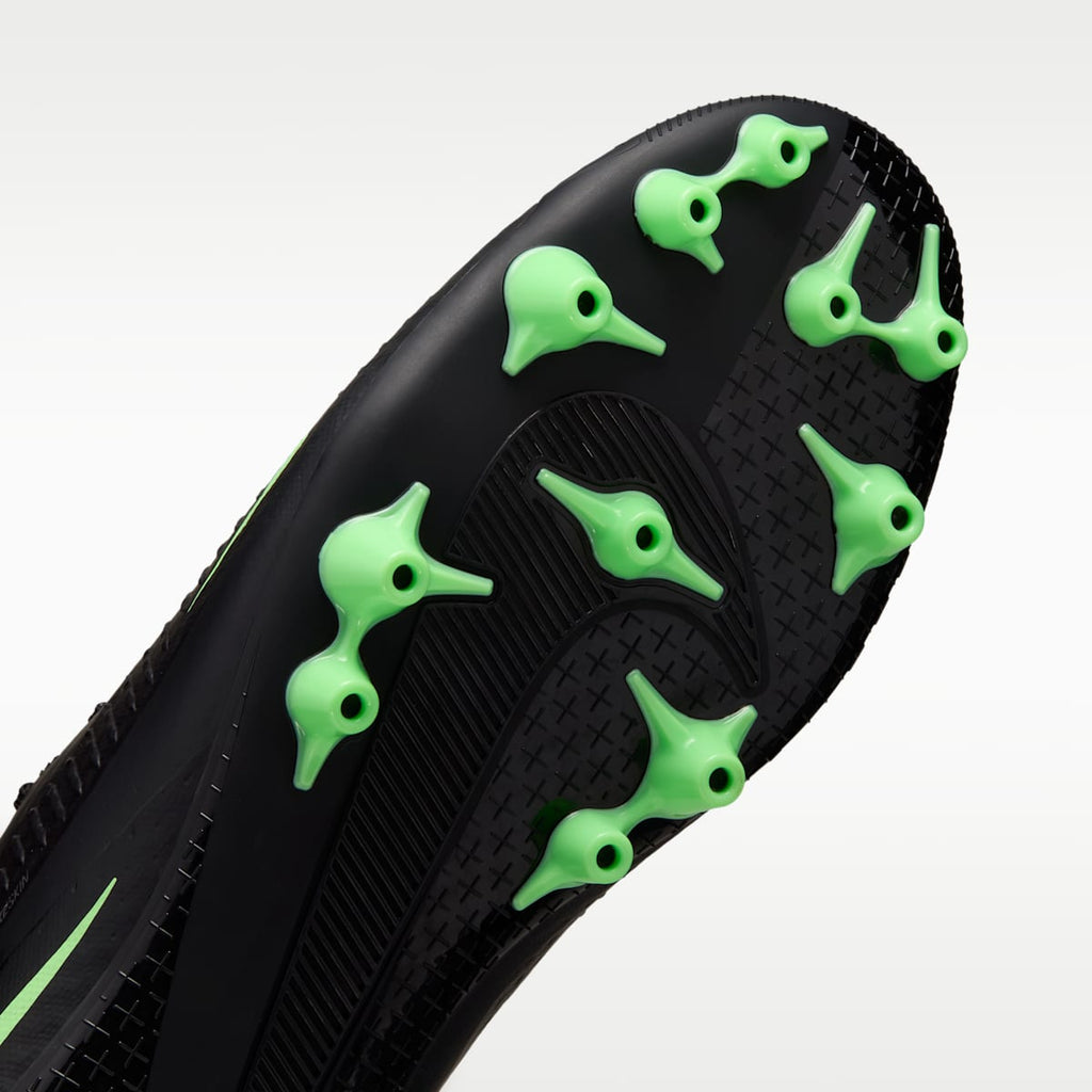 Nike Phantom 6 Low Academy Artificial-Grass Soccer Cleats - Black/Black/Illusion Green - Image 7