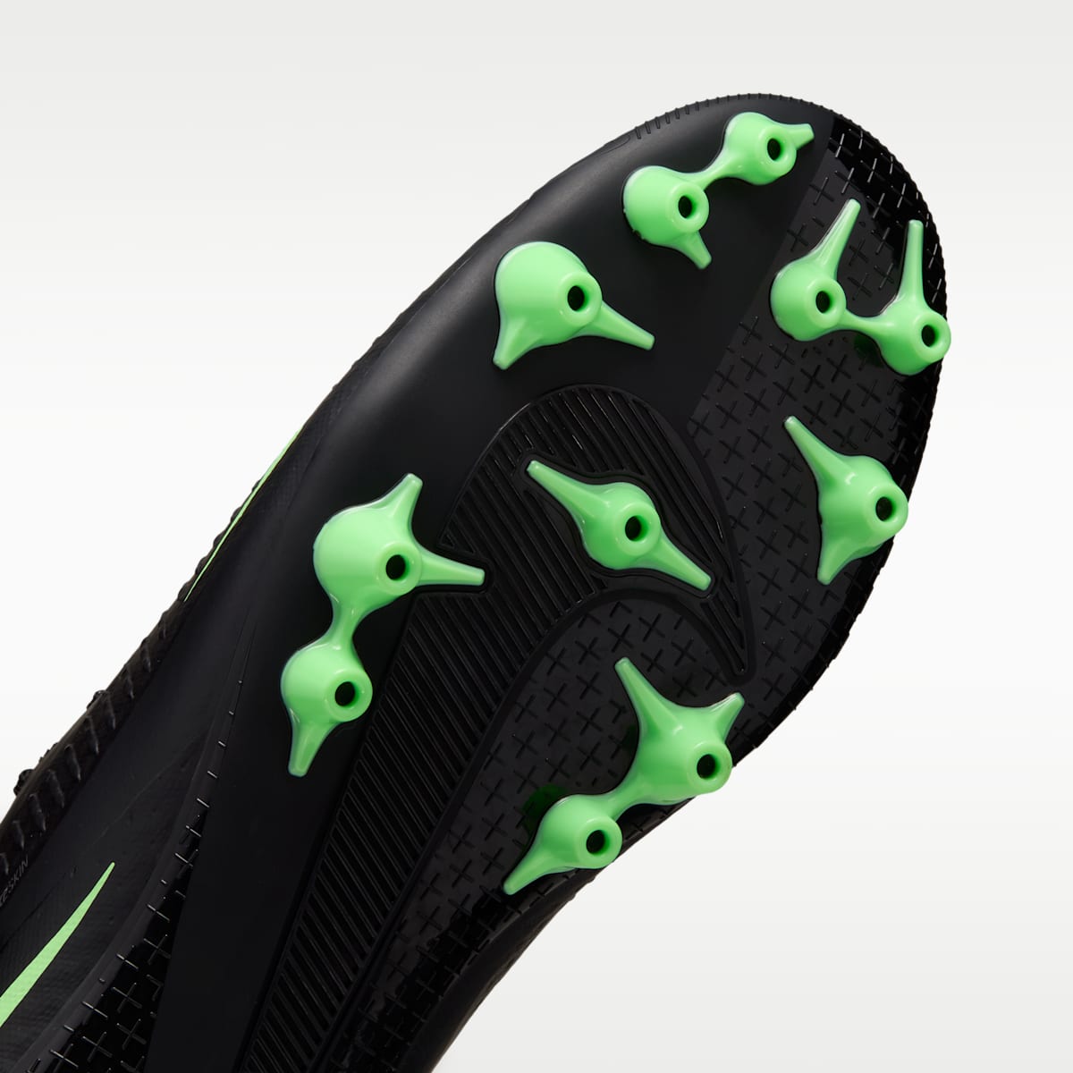 Nike Phantom 6 Low Academy Artificial-Grass Soccer Cleats - Black/Black/Illusion Green - Image 7