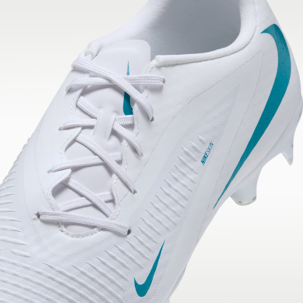 Nike Phantom 6 Low Academy Multi-Ground Soccer Cleats - White/White/Dusty Cactus - Image 8
