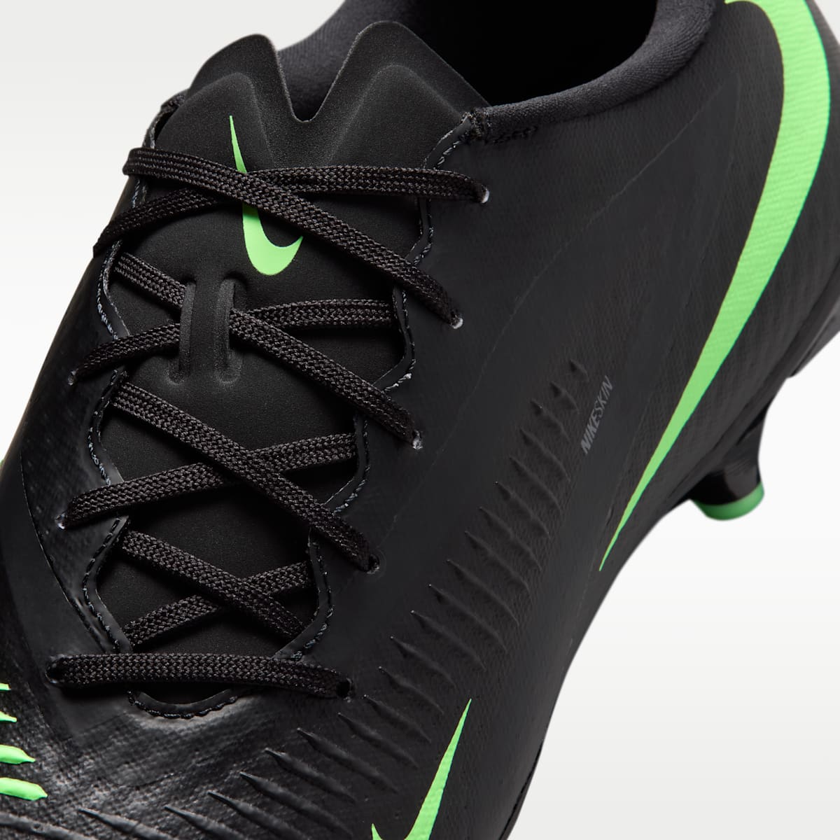 Nike Phantom 6 Low Academy Multi-Ground Soccer Cleats - Black/Black/Illusion Green - Image 8