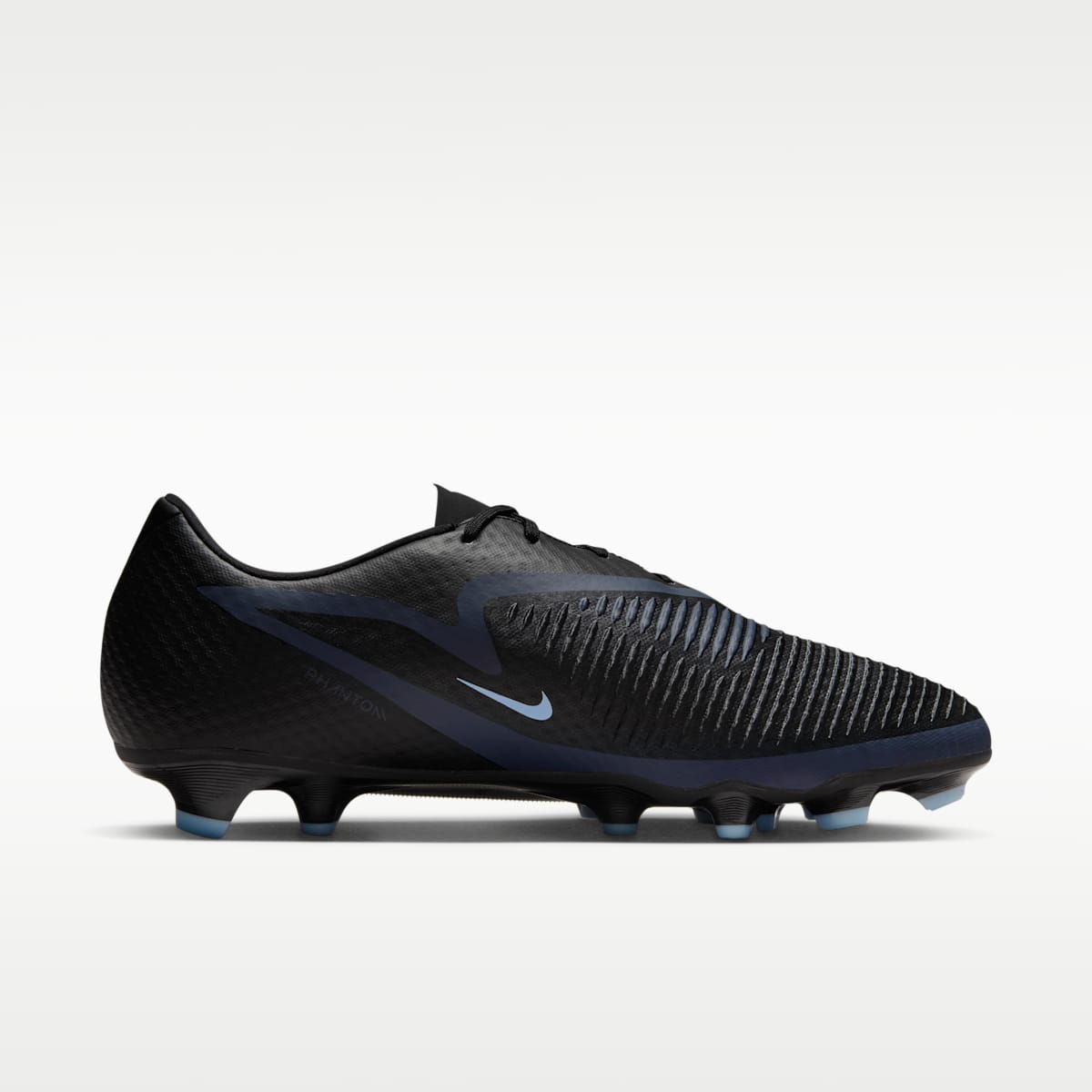 Nike Phantom 6 Low Academy Multi-Ground Soccer Cleats - Black/Black - Image 3